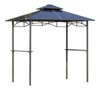 Outsunny Pavillon Jardin 2.4x1.5m Abri Barbecue Alu Toit Polycarbonate 2 Étagère