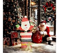 Père Noël lumineux H.93cm - 97 LEDs blanc chaud - décoration de Noël extérieure norme IP44