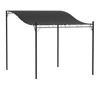 Outsunny Pergola addoxée 2,5 x 3 m avec design incurvé et 16 trous de drainage, tonnelle de jardin en métal et polyester avec vis, pour extérieur, terrasse et patio, protection UV, gris foncé