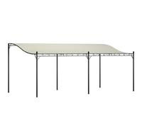 Outsunny Pergola adossée 3x6 m avec toit incliné Orifices de drainage et structure métallique Blanc crème