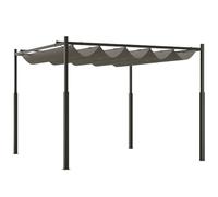 Outsunny Pergola Coulissante Rétractable 3x3 m Fixation Magnétique Gris | Tonnelle de Jardin, Polyester Haute Densité 180g/m², Abri Soleil UPF30+, pour Terrasse, Patio