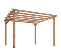 Outsunny Pergola en Bois Massif de Jardin 3 x 3 m - Structure Robuste avec poteaux 90 mm et 7 poutres - tonnelle extérieur Stable pour vignes et Plantes grimpantes, Effet Bois d'érable