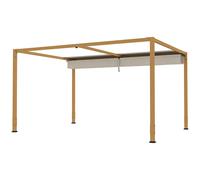 Outsunny Pergola extérieure 4 x 3 m avec toit rétractable et cadre en aluminium effet bois