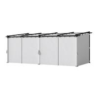 Outsunny Pergola jardin exterieur 3 x 6 m pergola coulissante rétractable avec parois latérales, abri soleil UPF30+, gris