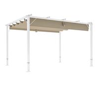 Outsunny Pergola Jardin extérieur en Aluminium 3 x 4 m pergola coulissante rétractable, tonnelle de Jardin, Polyester Haute densité 180g/m², abri Soleil UPF30+, pour terrasse, Patio, Cour, Blanc