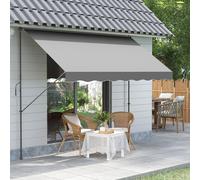 Outsunny Pergola Manuelle Rétractable 300x175x210-310 cm Ajustable avec Manivelle Protection Solaire UV40+ pour Balcon Terrasse Gris