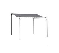 Outsunny Pergola Pavillon De Jardin Abri Tente Métal Gris 297x297cm Pour Jardin Terrasse Balcon Multicolore