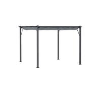 Outsunny Pergola Pavillon Toit De Terrasse Avec Toit Coulissant, Jardin, Aluminium, Gris Charbon+Gris Foncé, 3x3x2,23m Multicolore