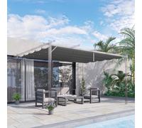 Toile de rechange pour pergola rétractable 4 x 3 m polyester haute densité 180 g/m² imperméabilisé gris