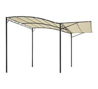 Outsunny Pergola tonnelle de jardin auvent adossable 3 x 2,5 m pare-soliel rétractable protection contre soleil crème