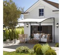 Outsunny Pergola tonnelle de jardin avec auvent réglable acier polyester haute densité 3 x 2,5 m crème