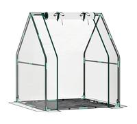 Outsunny Petite serre d'extérieur avec porte à fermeture éclair, base en tissu PE imperméable et cadre en acier pour la culture de plantes et fleurs, 90 x 90 x 105 cm, transparente