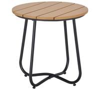 Outsunny Petite Table Basse Ronde de Jardin Acier Ø49 x 48H cm Marron | Table d'Appoint, Balcon, Terrasse, Salon