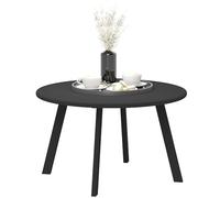 Outsunny Petite Table Basse Ronde, Table d'appoint avec Patins antidérapants, Cadre en métal, pour Jardin, Balcon, terrasse, Salon, Ø 70 x 42 cm, Noir