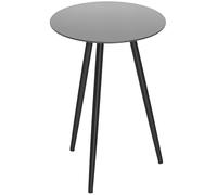 Outsunny - Petite table basse ronde - Plateau en verre trempé, cadre en acier, pieds effilés - Noir