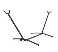 Support Pied De Hamac Acier Époxy Hauteur Réglable 6 Niveaux Dim. 290l X 120l X 115h Cm Noir