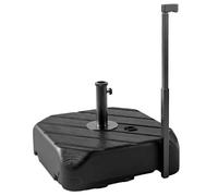 Outsunny Pied de Parasol à roulettes, Socle Parasol extérieur à remplir avec 45 kg d'eau / 72 kg de Sable, pour mât de Ø 38-48 mm, Base de Parasol pour Jardin Patio terrasse, Ø 60x77cm, Noir