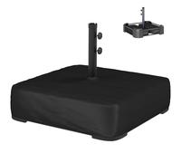 Outsunny Pied de Parasol avec Housse, Socle Parasol extérieur à remplir avec 80kg Sable ou 90kg de Sable Humide, pour mât Ø48mm, Base de Parasol déporté pour Jardin Patio terrasse, 78x78x40cm, Noir