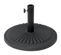 Outsunny Pied de Parasol Base de lestage Parasol Rond Ciment HDPE Motif Rosace Ø 49 cm Poids Net 14 Kg Noir