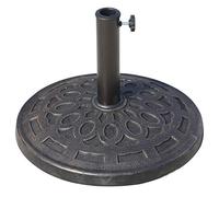 Outsunny Pied de Parasol Base de lestage Parasol Rond résine Imitation Fonte Motif Rosace Ø 49 cm Poids Net 14 Kg Bronze