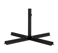 Outsunny Pied de Parasol Base de Parasol 3,8 KG Support de Parasol croisé en métal pour mât Ø 38 et 48 mm dim. 100L x 100l x 75H cm Noir