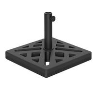 Outsunny Pied de Parasol carré 15 kg, Support Parasol en béton, Base de Parasol pour mât de Ø 32, 38, 48 mm, Design ajouré, Socle de Parasol pour Jardin Patio terrasse, 45 x 45 x 33,5 cm, Noir