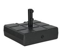 Outsunny Pied de Parasol carré Base de Parasol en HDPE remplir de Sable ou d'eau pour mât Ø 38 et 48 mm - dim. 49L x 49l x 36,5H cm Noir