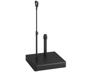 Outsunny Pied de Parasol carré, Support Parasol en HDPE sur roulettes avec poignée Ajustable, Base de Parasol Remplissage Eau Sable, Socle de Parasol pour terrasse, 60 x 60 x 104 cm, Noir