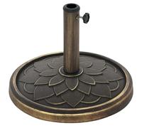 Outsunny Pied de Parasol Rond 12 kg, Socle Parasol extérieur en résine, pour mât de Ø 32,38 et 48 mm, Base de Parasol pour Jardin Patio terrasse, Ø 46 x 34 cm, Bronze