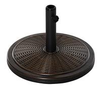 Outsunny Base Lestée Ronde Noire Bronze 13Kg en Résine Tressée pour Parasol Aosom France