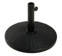 Outsunny Pied de Parasol Rond Base de lestage Ø 44,5 x 32 cm Poids Net 12,5 KG HDPE et Ciment Noir
