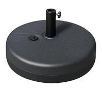 Outsunny Pied de Parasol Rond Socle de Parasol Base de lestage Sable et Eau pour parasols Ø 38/48 mm Acier HDPE dim. 51L x 51l x 30,5H cm Noir