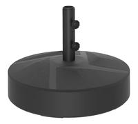 Outsunny Pied de Parasol Round, Socle Parasol extérieur à remplir avec 25 L d'eau / 30 kg de Sable, pour mât de Ø 36-48 mm, Base de Parasol pour Jardin Patio terrasse, 56 x 56 x 40 cm, Noir