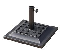 Outsunny Pied de Parasol, Socle Parasol extérieur en résine 9 kg, pour mât de Ø 38/48 mm, pour Jardin Patio terrasse, 44 x 44 x 33 cm, Bronze