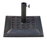 Outsunny Pied de parasol, socle parasol extérieur en résine 9 kg, pour mât de Ø 38/48 mm, pour terrasse, 44 x 44 x 33 cm, bronze