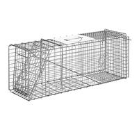 Outsunny Piège Vivant Piège Cage de Capture Pliante Acier 81x26x35cm Gris