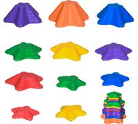 Outsunny Pierres de rivière Set de 11 pierres d'équilibre pour enfants Tremplin Pierres de marche Jeu d'équilibre Antidérapant Empilable, peut supporter jusqu'à 80 kg, Intérieur & Extérieur