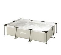 Outsunny Piscine Démontable Tubulaire 316x238x66,5 cm 3700 L avec Cadre Métallique Patch de Réparation sans Pompe de Filtration Gris