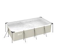 Outsunny Piscine Tubulaire Rectangulaire - 394,5x208,3x80,5cm avec Nouvelle Structure Stable Antirouille - 6075L Piscine Hors Sol Famille de Jardin, Bassin PVC Triple Couche, Montage Facile, Gris