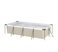 Outsunny Piscine Tubulaire Rectangulaire Piscine Hors Sol Nouvelle Structure Stable Antirouille 394,5x208,3x80,5cm Gris