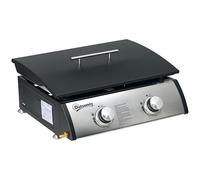 Outsunny Plancha à gaz avec 2 brûleurs en acier inoxydable, 10 kW, barbecue à gaz portable avec plaque anti-adhésive pour camping, pique-nique, jardin, fête, festival