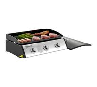 Outsunny Plancha Gaz 3 Brûleurs 7,5kW avec Couvercle Surface 61x35,5cm Noir
