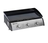 Outsunny Plancha Gaz Acier Inox 3 Brûleurs 9 kW Antiadhésive 61 x 35,5 cm