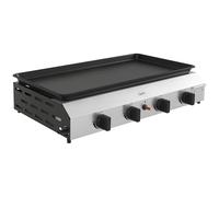 Outsunny Plancha Gaz Acier Inox Émaillé 4 Brûleurs 9,6 kW 77x44.5x19cm