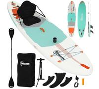 Outsunny Planche de Paddle Surf Gonflable avec Accessoires, 335 cm, Rame Convertible, siège, ailerons, Planche de Stand up Paddle avec Surface antidérapante, Pompe, Sac à Dos et Housse, Charge