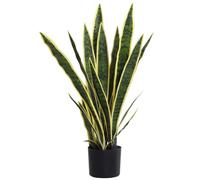 Outsunny Plante Artificielle Sansevieria 77 cm, 21 Feuilles Ajustables