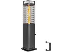 Outsunny Poêle à granulés d'extérieur, chauffage de jardin 6,86 kW avec base antidérapante, tube en verre et filet en métal, poêle à granulés sans fumée, noir