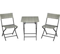 Outsunny Polyrattan 3 pcs. Bistroset Ensemble de meubles de jardin en rotin Set Garniture