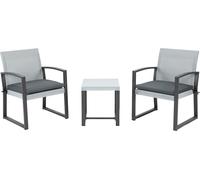 Outsunny Polyrattan Bistroset 3 pcs. Meuble de balcon Set Garniture de siège avec coussin d'assise