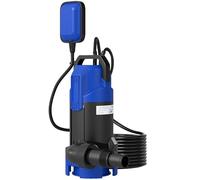 Outsunny Pompe d'évacuation eaux chargées/propres débit 20000L/H 750W, profondeur max. 7m, pour eaux sales avec particules jusqu'à 35 mm, pompe de relevage eaux chargées interrupteur à flotteur, noir